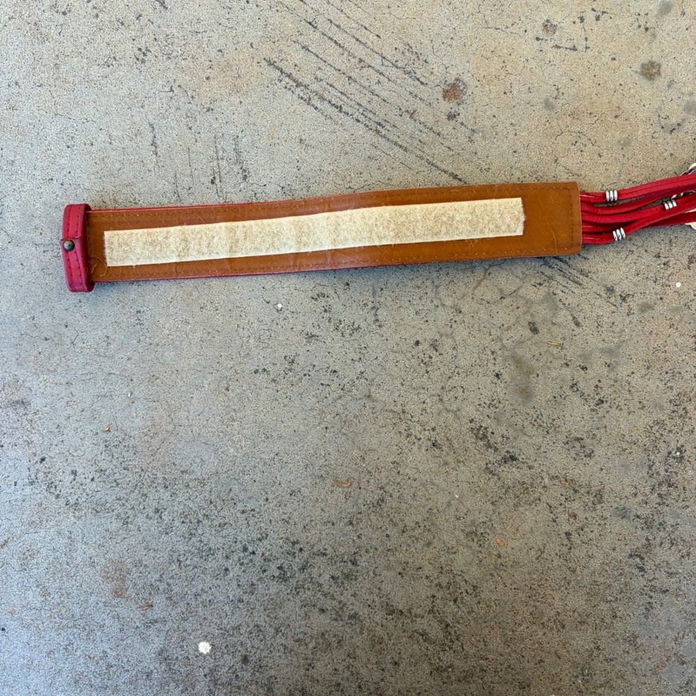 Vintage Ginnie Johansen Belt Womens Red Silver Concho Western Cowgirl Boho - Picture 6 of 7